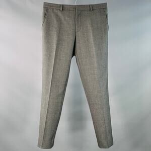 AMI by ALEXANDRE MATTIUSSI Size 30 Grey Black Glenplaid Wool Tapered Dress Pants